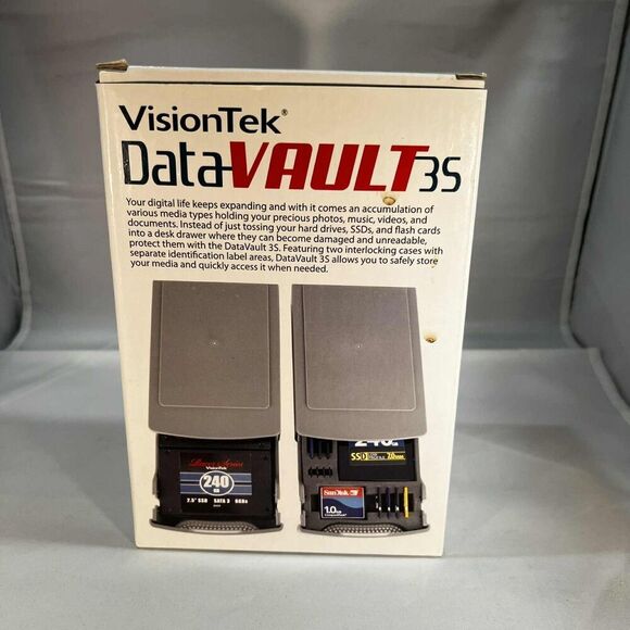 Visiontek Datavault Storage Box Stackable Digital Media Storage Solution - Picture 2 of 8